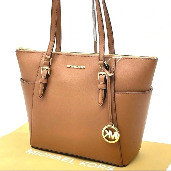 Michael Kors Handbags - Michael Kors Large Charlotte Tote Bag Luggage (NWT)